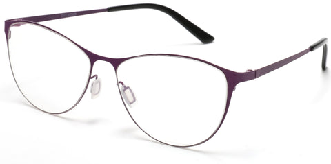 Tango Optics Metal Cateye Optical Eyeglasses Frame Flexible Stainless Steel Purple For Prescription Lens-Samba Shades