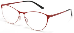 Tango Optics Metal Cateye Optical Eyeglasses Frame Flexible Stainless Steel Red For Prescription Lens-Samba Shades
