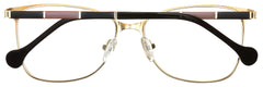 Tango Optics Metal Optical Eyeglasses Frame Luxe Reading Stainless Steel Gold Accent Dorothy Johnson Brown For Prescription Lens-Samba Shades
