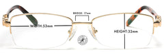 Tango Optics Metal Optical Eyeglasses Frame Luxe Reading Stainless Steel Gold Accent Inge Lehmann Rectangle For Prescription Lens-Samba Shades