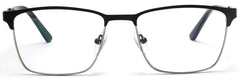 Tango Optics Metal Optical Eyeglasses Frame Luxe Reading Stainless Steel Silver Accent Black For Prescription Lens-Samba Shades