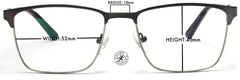 Tango Optics Metal Optical Eyeglasses Frame Luxe Reading Stainless Steel Silver Accent Grey For Prescription Lens-Samba Shades