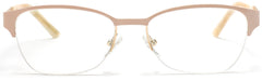 Tango Optics Metal Optical Eyeglasses Frame Luxe Stainless Steel Gold Accent Jackie O Tan For Prescription Lens-Samba Shades
