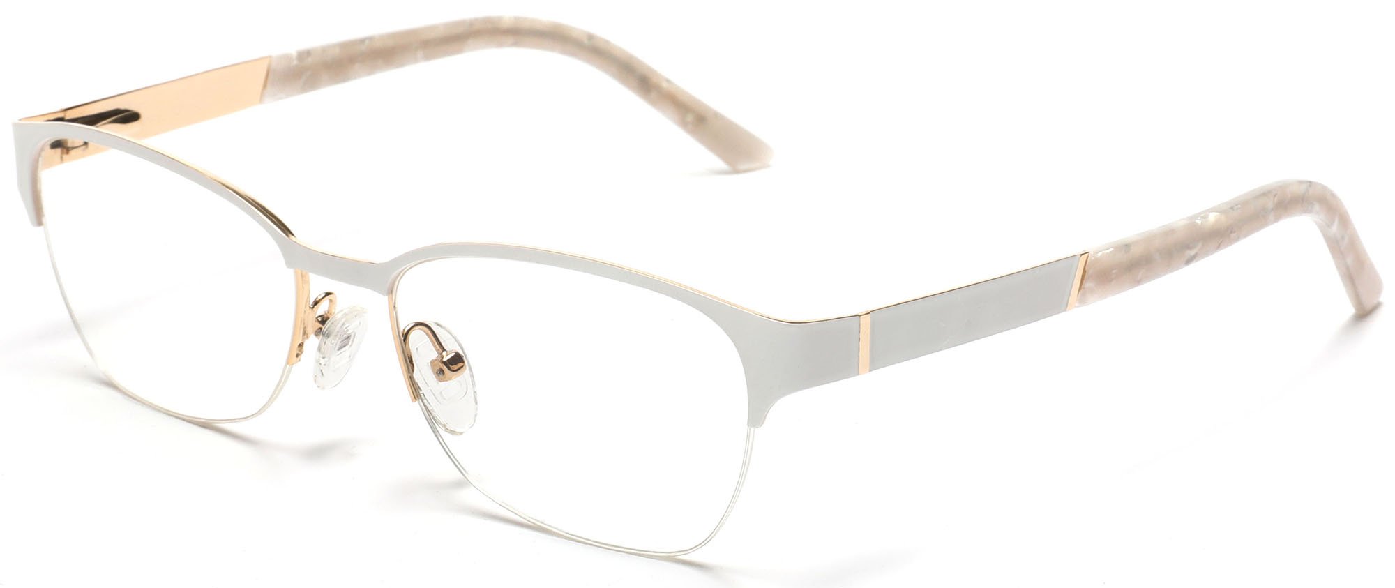 Tango Optics Metal Optical Eyeglasses Frame Luxe Stainless Steel Jackie O Black Gold For Prescription Lens-Samba Shades