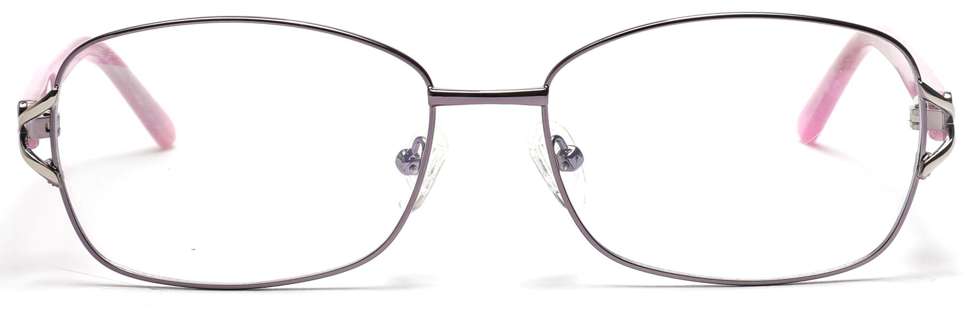 Tango Optics Metal Optical Eyeglasses Frame Luxe Stainless Steel Virginia Apgar Square Purple Oval For Prescription Lens-Samba Shades