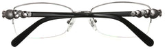 Tango Optics Metal Optical Eyeglasses Frame Rectangle Reading Stainless Steel Inge Lehmann Grey For Prescription Lens-Samba Shades