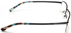 Tango Optics Metal Rectangle Optical Eyeglasses Frame Luxe Reading Stainless Steel Stephen Hawkens Blue For Prescription Lens-Samba Shades