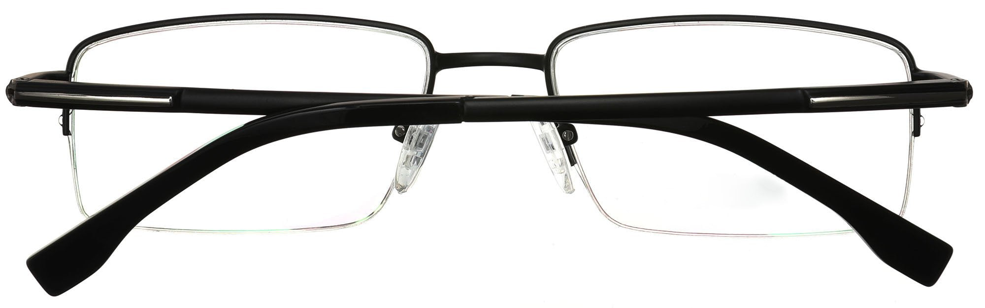 Tango Optics Metal Rectangle Optical Eyeglasses Frame Luxe Stainless Steel Stephen Hawkens Black For Prescription Lens-Samba Shades