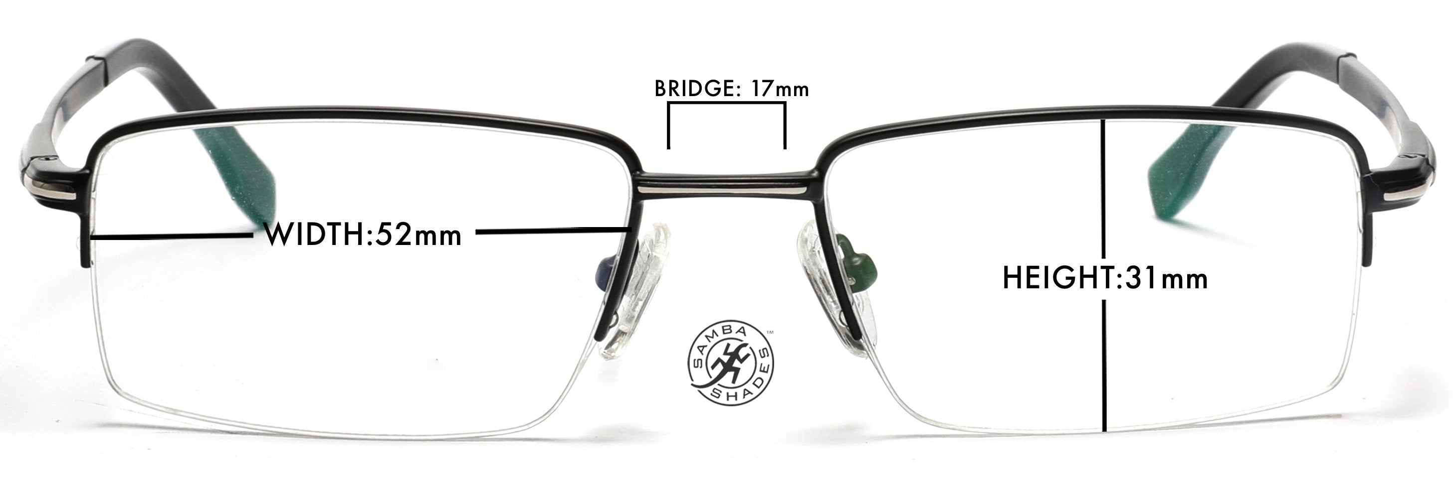 Tango Optics Metal Rectangle Optical Eyeglasses Frame Luxe Stainless Steel Stephen Hawkens Black For Prescription Lens-Samba Shades