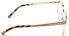 Tango Optics Oval Metal Eyeglasses Frame Luxe RX Stainless Steel Elisabeth Noelle-Neumann Gold Accent For Prescription Lens-Samba Shades