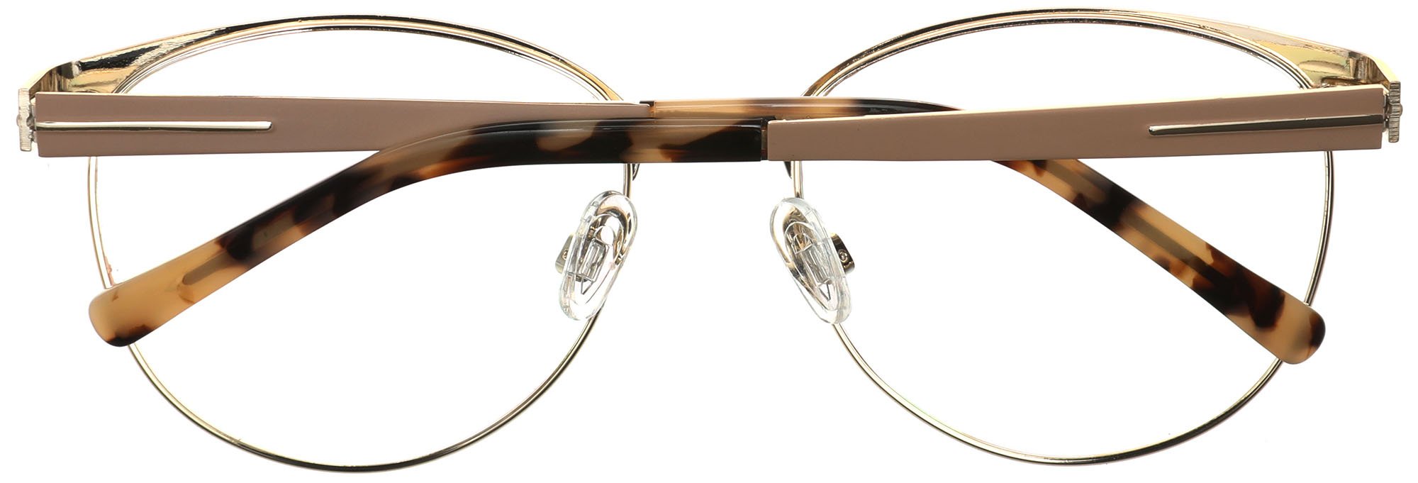 Tango Optics Oval Metal Eyeglasses Frame Luxe RX Stainless Steel Elisabeth Noelle-Neumann Gold Accent For Prescription Lens-Samba Shades