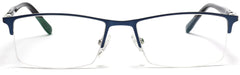 Tango Optics Rectangle Metal Eyeglasses Frame Luxe RX Stainless Steel Jocelyn Bell Blue Rectangle For Prescription Lens-Samba Shades