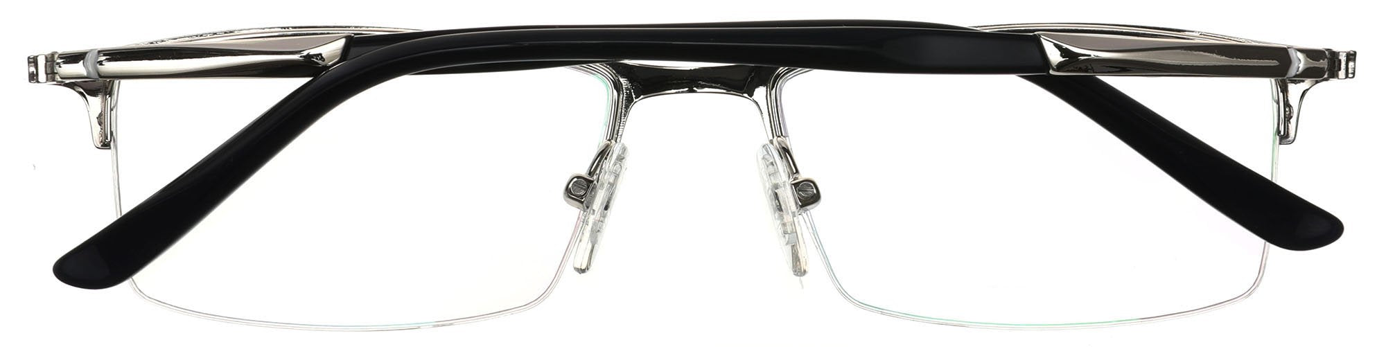 Tango Optics Rectangle Metal Eyeglasses Frame Luxe RX Stainless Steel Jocelyn Bell Blue Rectangle For Prescription Lens-Samba Shades