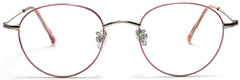 Tango Optics Round Metal Eyeglasses Frame Luxe RX Stainless Barbara McClintock Pink Silver Accent For Prescription Lens-Samba Shades