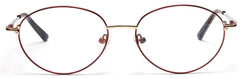 Tango Optics Round Metal Eyeglasses Frame Luxe Reading Stainless Steel Gold Accent Caresse Crosby Red For Prescription Lens-Samba Shades