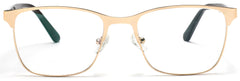Tango Optics Square Metal Eyeglasses Frame Luxe RX Stainless Steel Grace Hopper Yellow For Prescription Lens-Samba Shades