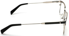 Tango Optics Square Metal Eyeglasses Frame Luxe RX Stainless Steel Nikolaas Tinbergen Black Silver Accent For Prescription Lens-Samba Shades