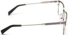 Tango Optics Square Metal Eyeglasses Frame Luxe RX Stainless Steel Nikolaas Tinbergen Grey Silver Accent For Prescription Lens-Samba Shades