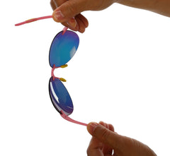 Ultra-Light Flex TR90 Sport Sunglasses Pink With Gold Mirror lens-Samba Shades