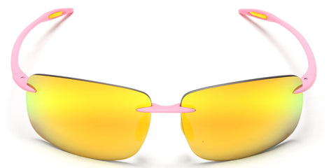 Ultra-Light Flex TR90 Sport Sunglasses Pink With Gold Mirror lens-Samba Shades