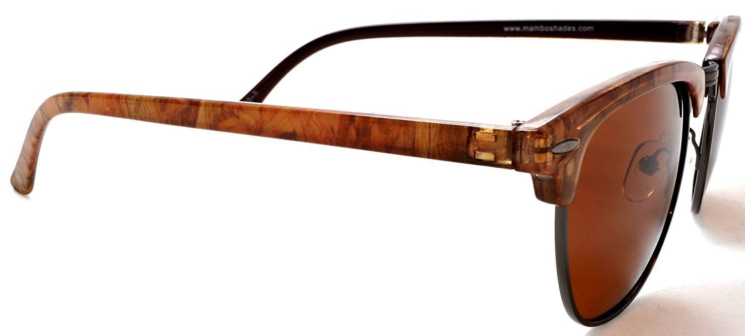 Unisex Classic Polarized Brow line Horn Rimmed Sunglasses - Vivien & Malcolm-Samba Shades