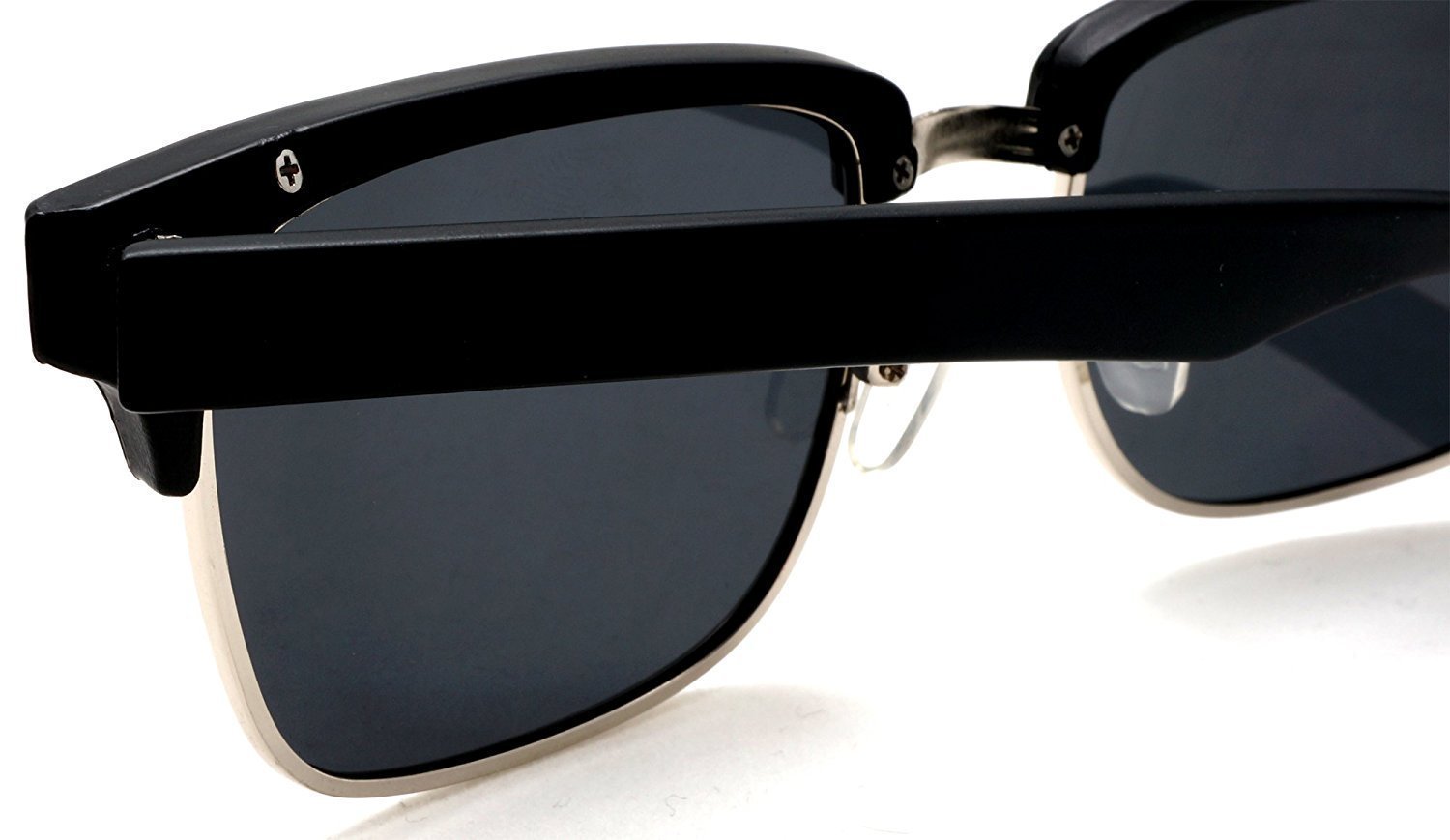 Unisex Classic Polarized Brow line Horn Rimmed Sunglasses - Vivien & Malcolm Horn Rimmed - Black-Samba Shades