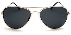 Unisex Classic Polarized Pilot Military Sunglasses - Nickel Plated Metal - Silver-Samba Shades