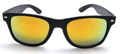 Unisex Mirror Classic Horn Rimmed Sunglasses - Blues Brothers - Black, Yellow Lens-Samba Shades