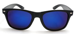 Unisex Mirror Classic Horn Rimmed Sunglasses - Blues Brothers - Blue-Samba Shades