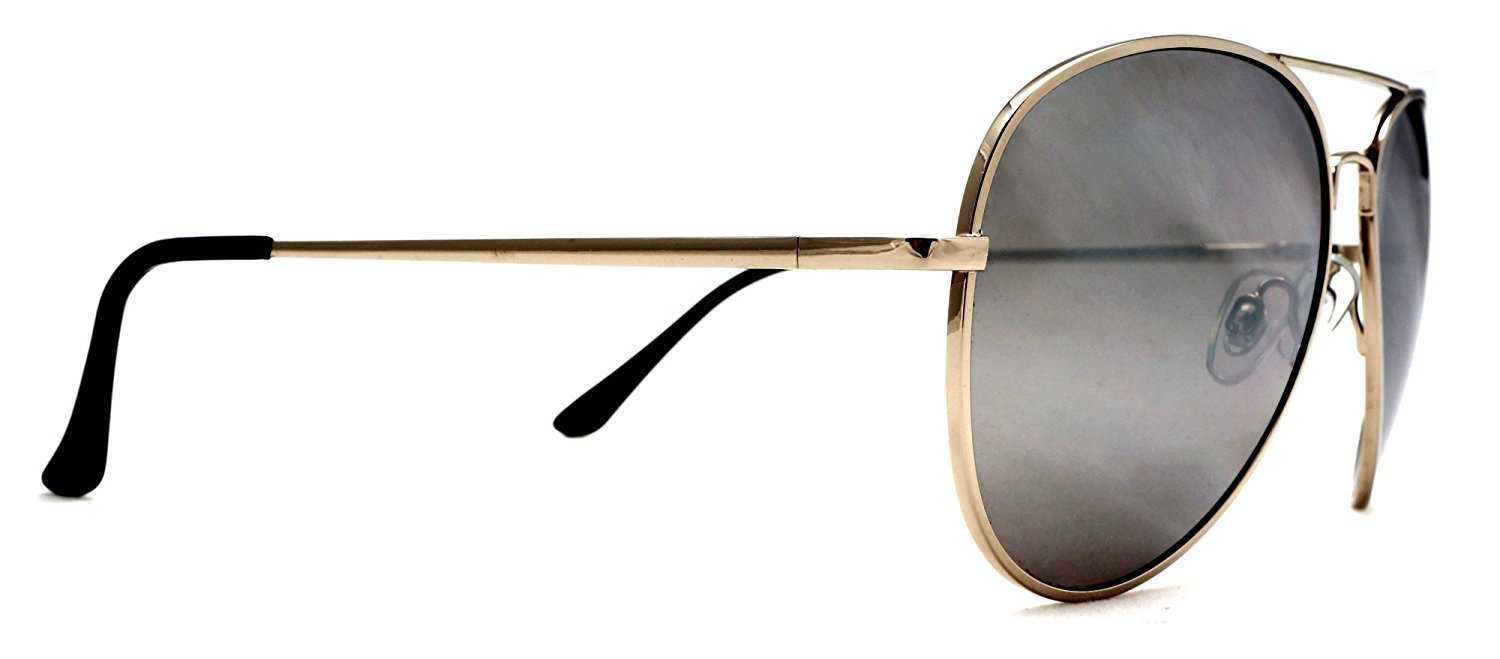 Unisex Mirror Lens Classic Pilot Military Sunglasses - Cecilia & Aragon Mambo Fliers - Grey-Samba Shades