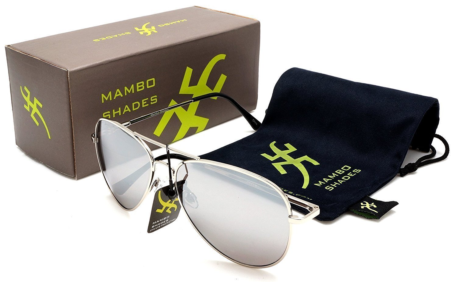Unisex Mirror Lens Classic Pilot Military Sunglasses - Cecilia & Aragon Mambo Fliers - Grey-Samba Shades