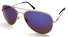 Unisex Mirror Lens Classic Pilot Military Sunglasses - Cecilia & Aragon Mambo Fliers - Silver-Samba Shades