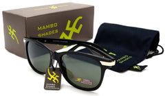 Unisex Modern Classic Horn Rimmed Sunglasses - Audrey & Fred - Black-Samba Shades