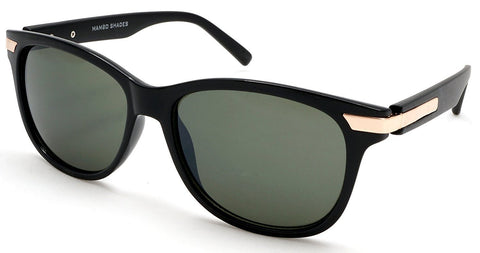 Unisex Modern Classic Horn Rimmed Sunglasses - Audrey & Fred - Black-Samba Shades