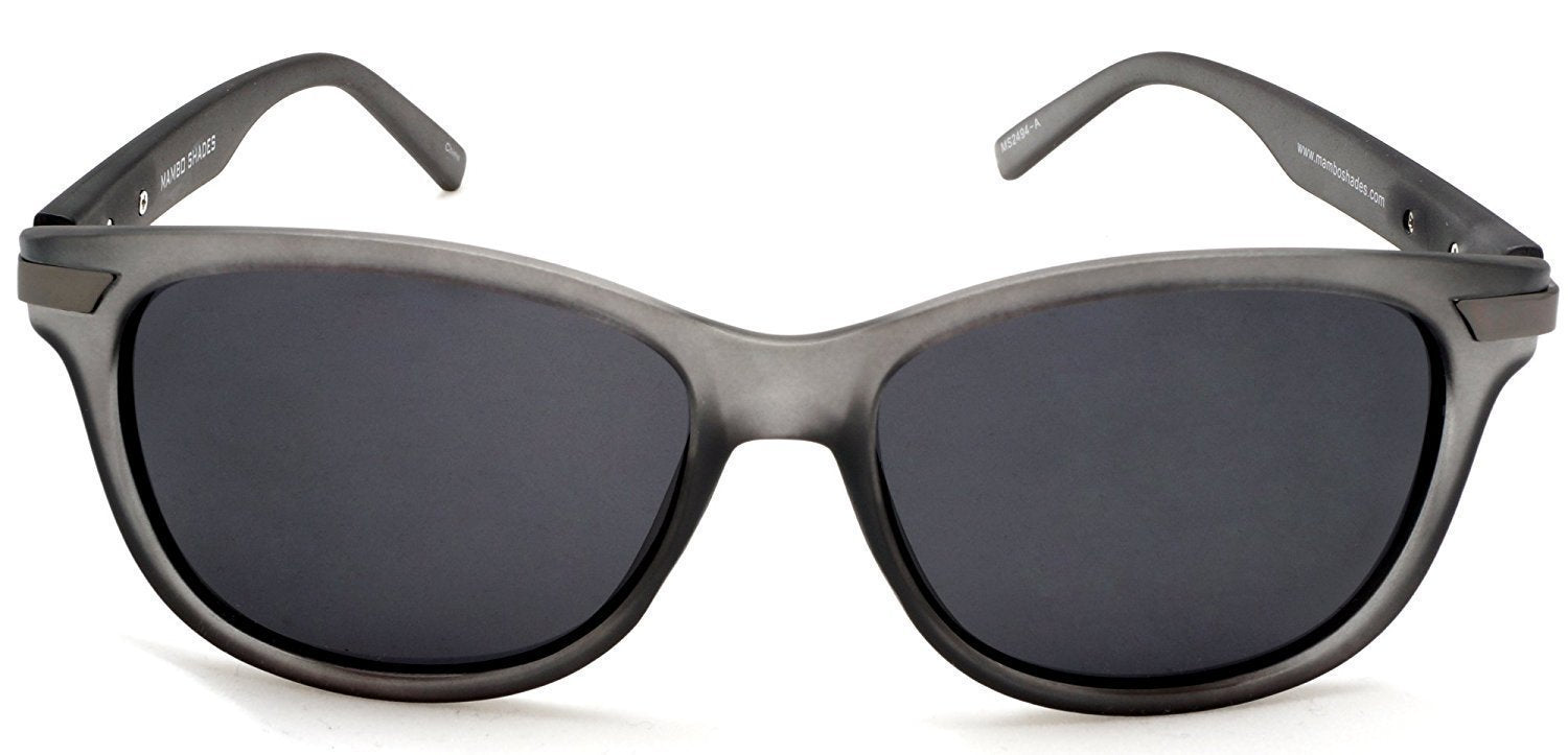 Unisex Modern Classic Polarized Horn Rimmed Sunglasses - The Lady In Red The Man In Grey - Grey-Samba Shades