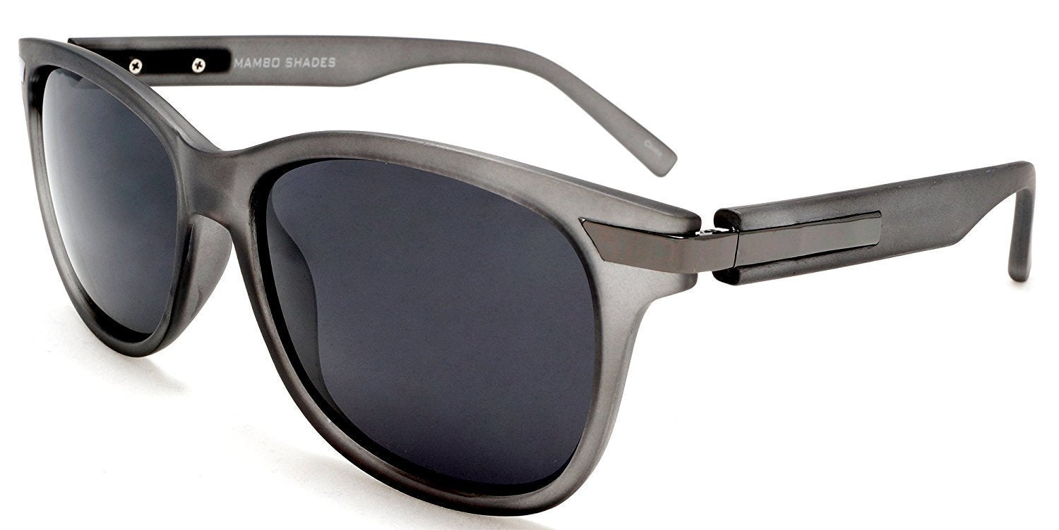 Unisex Modern Classic Polarized Horn Rimmed Sunglasses - The Lady In Red The Man In Grey - Grey-Samba Shades
