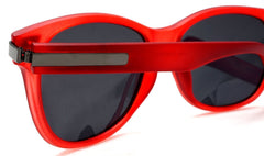 Unisex Modern Classic Polarized Horn Rimmed Sunglasses - The Lady In Red The Man In Grey - Red-Samba Shades