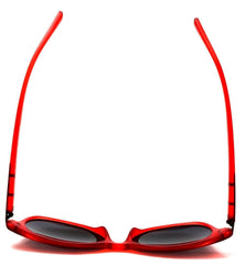 Unisex Modern Classic Polarized Horn Rimmed Sunglasses - The Lady In Red The Man In Grey - Red-Samba Shades