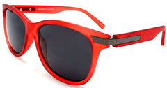 Unisex Modern Classic Polarized Horn Rimmed Sunglasses - The Lady In Red The Man In Grey - Red-Samba Shades