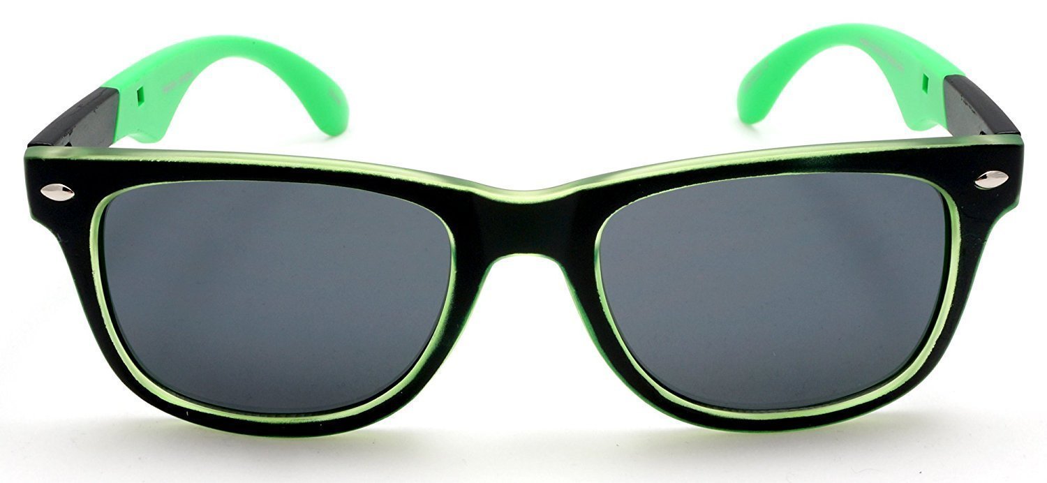Unisex Neon Classic Horn Rimmed Sunglasses - Miranda Miguel - Green-Samba Shades