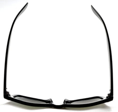 Unisex Polarized Mirror Horn Rimmed Sunglasses - MIB Style - Black, Blue Lens-Samba Shades