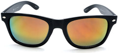Unisex Polarized Mirror Horn Rimmed Sunglasses - MIB Style - Black, Yellow Lens-Samba Shades