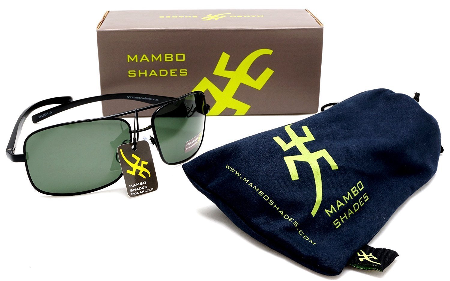 Unisex Polarized Navigator Pilot Sunglasses - Harrison Ford Style - Black-Samba Shades