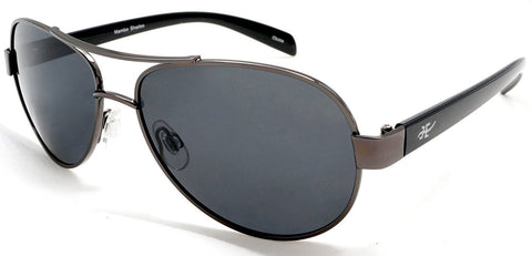 Unisex Polarized Retro Pilot Military Sunglasses - Nickel Plated Metal Frame - Metallic-Samba Shades