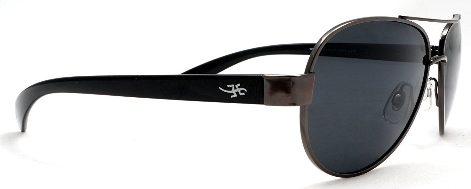 Unisex Polarized Retro Pilot Military Sunglasses - Nickel Plated Metal Frame - Silver-Samba Shades