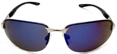 Unisex Polarized Semi-Rimless Classic Stylish Sport Sunglasses - Cool Factor - Silver-Samba Shades