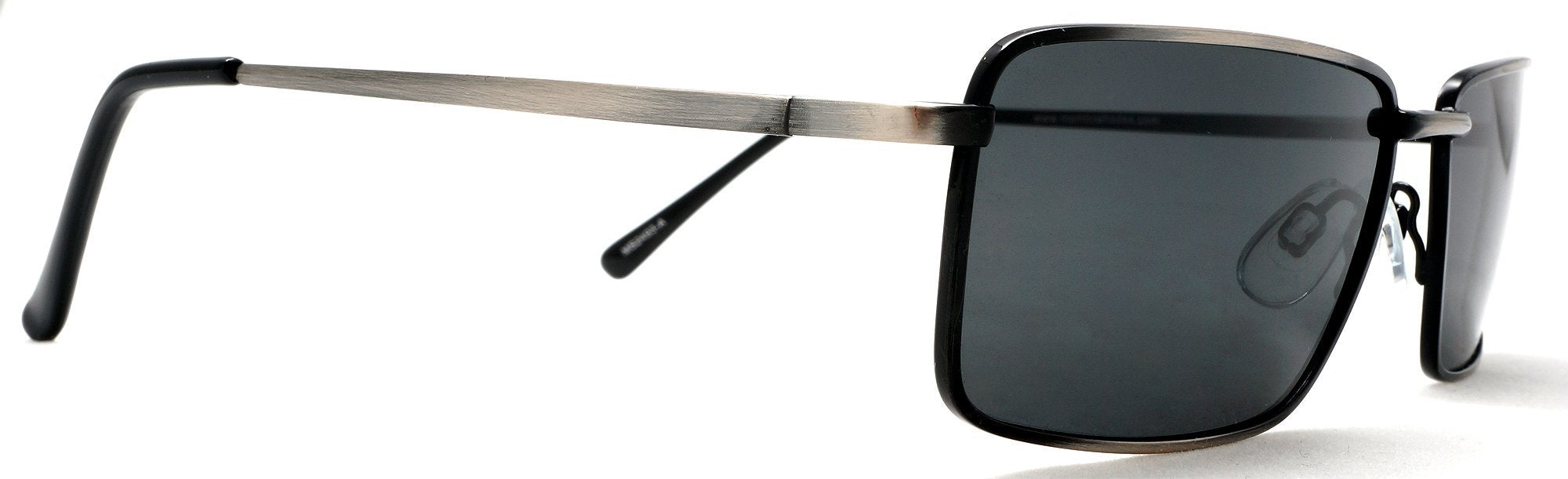 Unisex Retro Polarized Square Metal Wire Sunglasses - Sylvia & Sam With Spring Hinges - Grey-Samba Shades