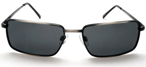 Unisex Retro Polarized Square Metal Wire Sunglasses - Sylvia & Sam With Spring Hinges - Grey-Samba Shades