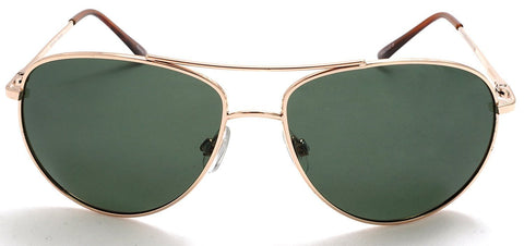 Unisex Vintage Style Polarized Pilot Military Sunglasses - Buzz & Bessie - Gold-Samba Shades
