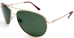 Unisex Vintage Style Polarized Pilot Military Sunglasses - Buzz & Bessie - Gold-Samba Shades